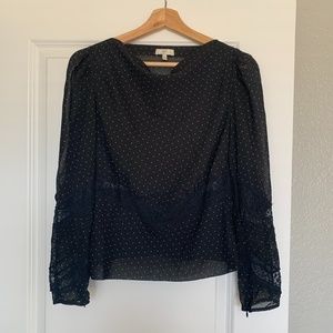 Joie Polka Dot Silk Top